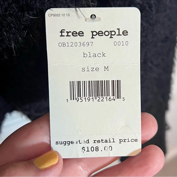 Free People | Icing V-Neck Sweater, Black, Size M - NWT - Picture 9 of 13